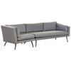 GARTENSOFA 3-Sitzer grau linke Seite modular Loretello - Grau, Textil (243/70/76cm) - Beliani