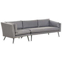GARTENSOFA 3-Sitzer grau linke Seite modular Loretello - Grau, Textil (243/70/76cm) - Beliani