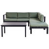 LOUNGE-SET 5-sitzer Aluminium Grün Messina - Schwarz/Grau, Metall - Beliani