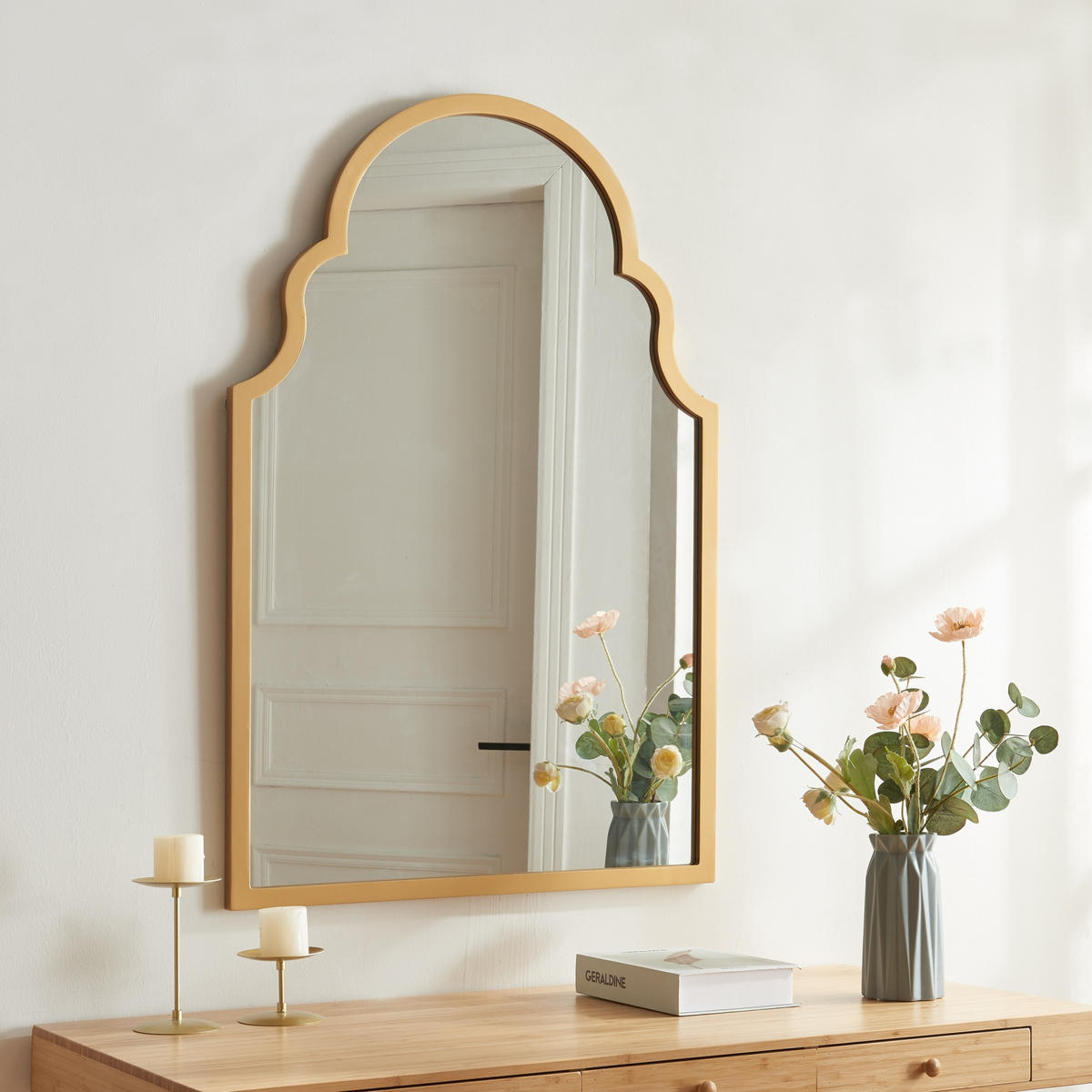 WANDSPIEGEL Hämeenkyrö - Goldfarben, Glas/Holzwerkstoff (60/2/90cm) - [en.casa]
