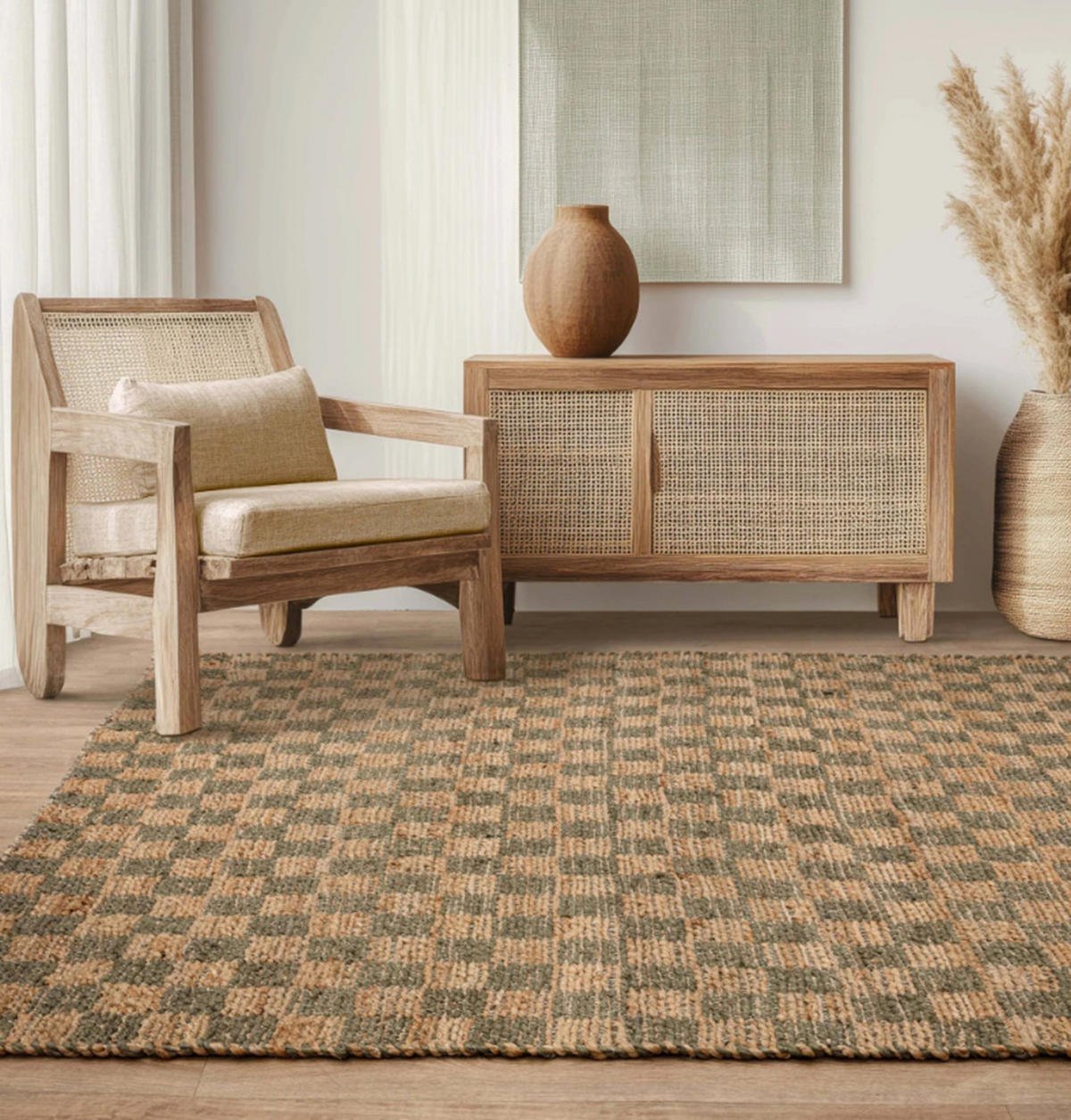 TEPPICH modern Naturfaser SCAPE Grün 160 x 230 cm - Grün, Naturmaterialien (160/230cm) - Novatrend