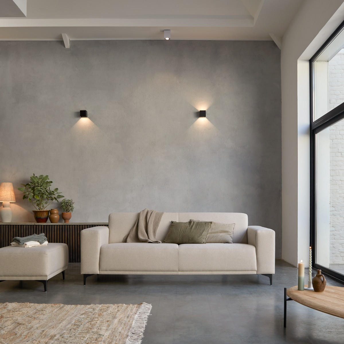 SOFA Lars Beige aus Stoff - Beige, Textil (224/80/90cm) - Tikamoon