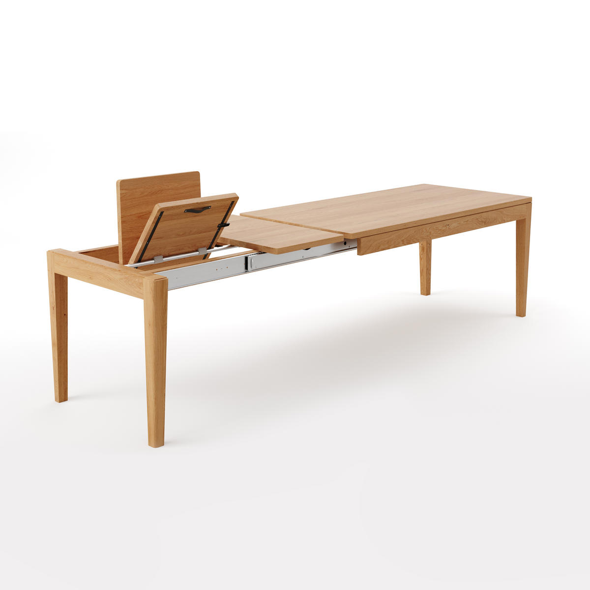 TISCH Ausziehbar Butterfly aus massivem Eichenholz 160x90 cm + Tischverlängerungen 2x50 cm - Eichefarben/Braun, Holz (160/90/75cm) - Danzz