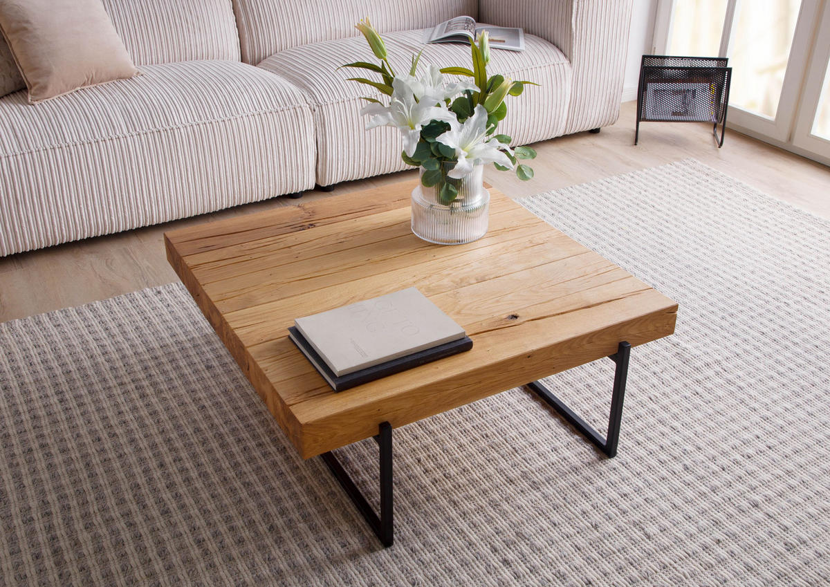 COUCHTISCH Eiche 90x90x35 natur geölt LOUNGE COLLECTION #03 - Braun, Holzwerkstoff (90/90/35cm) - Massivmoebel24