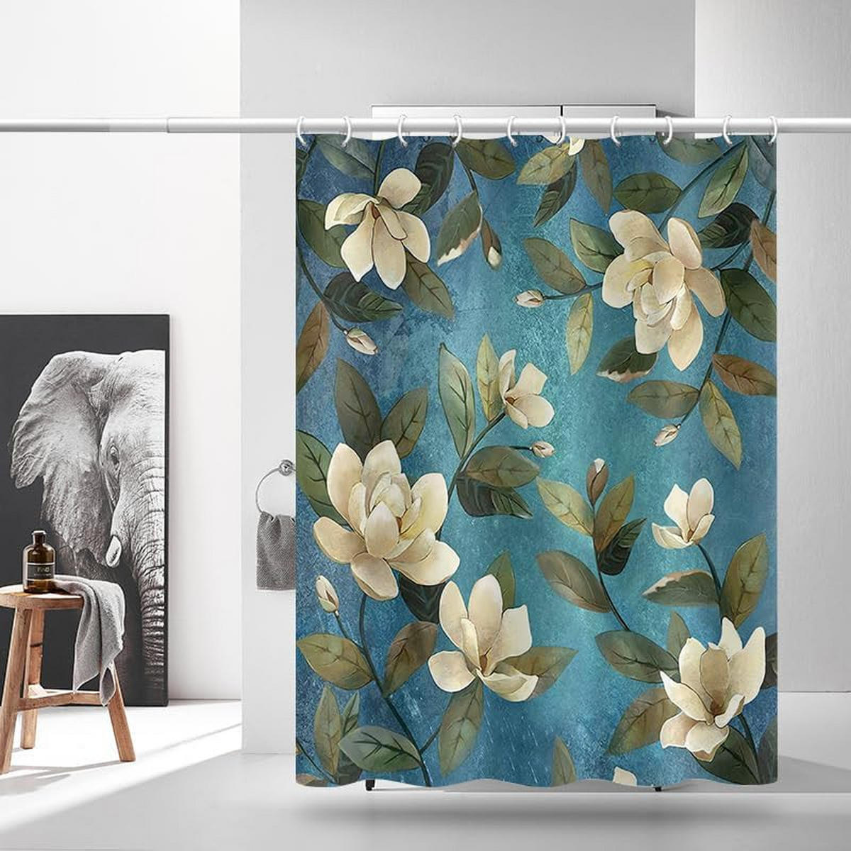 DUSCHVORHANG 3D Polyester schimmelresistent wasserdicht waschbar mit Haken - Multicolor, Textil (180/180cm) - MCBOSON