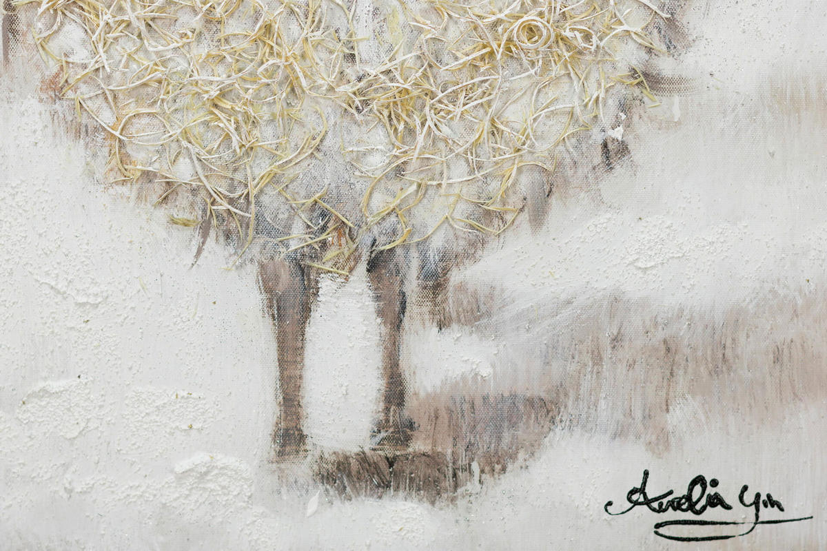 ACRYLBILD HANDGEMALT 60/60 cm - Blau/Beige, Holz/Textil (60/60cm) - KUNSTLOFT