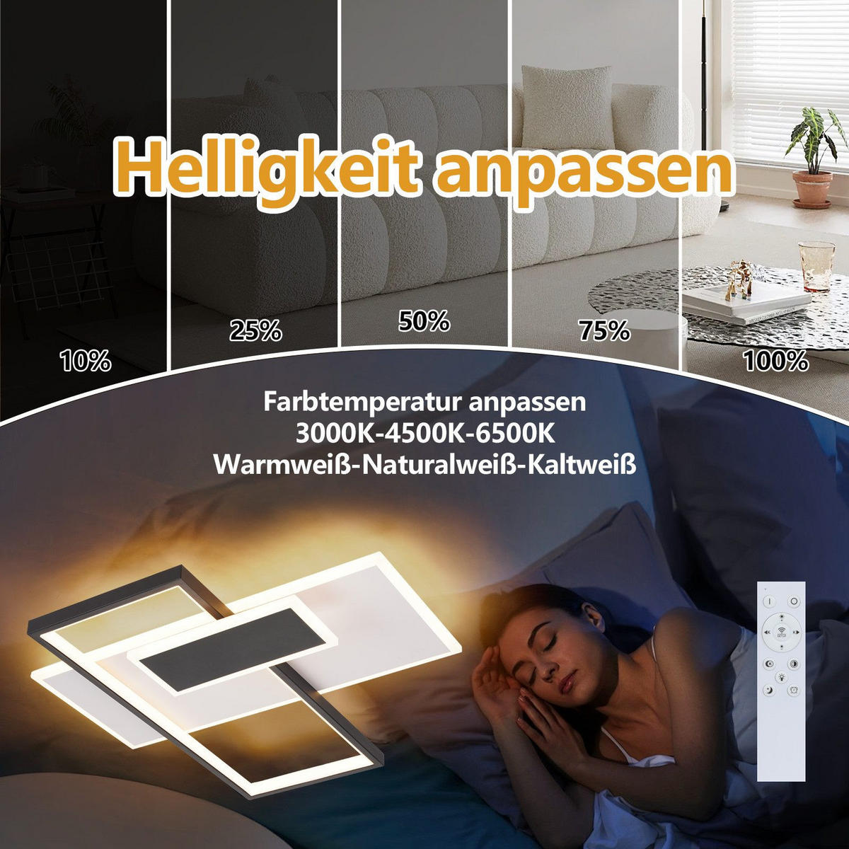 LED-DECKENLEUCHTE Maguire 50/50/7cm - Weiß, Metall (50/50/7cm) - Nettlife