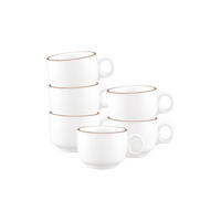 ESPRESSOTASSEN Sento Home Pure Lines Cocoa Brown 80 ml 6er Set - Hellbraun, Keramik (0.08L) - Seltmann Weiden