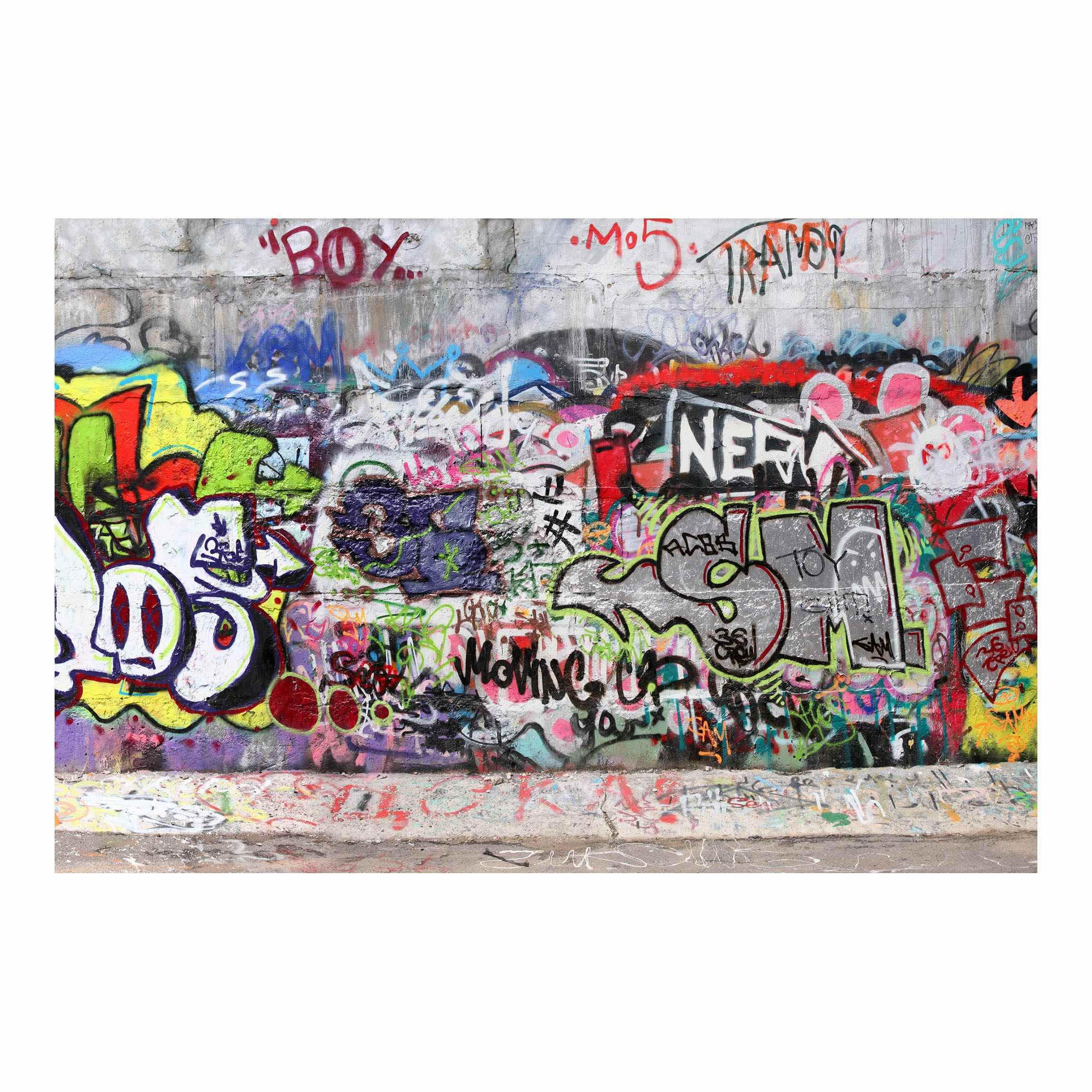 FOTOTAPETE Graffiti 432/290 cm - Blau, Papier (432/290cm) - Bilderwelten