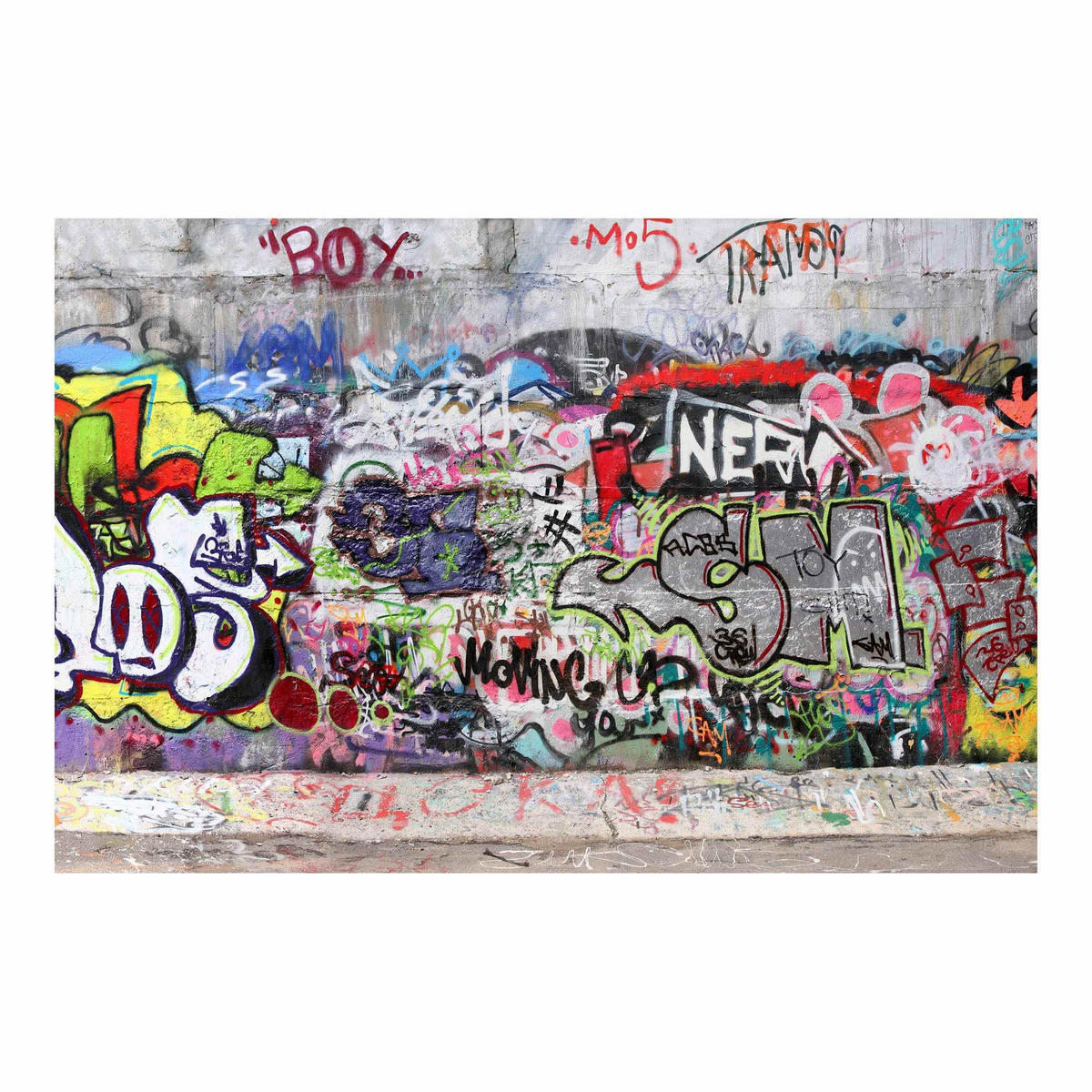 FOTOTAPETE Graffiti 288/190 cm - Blau, Papier (288/190cm) - Bilderwelten