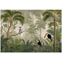 FOTOTAPETE Dschungel Tiere Grün 150x105 cm - Multicolor, Papier (150/105cm) - Wallarena