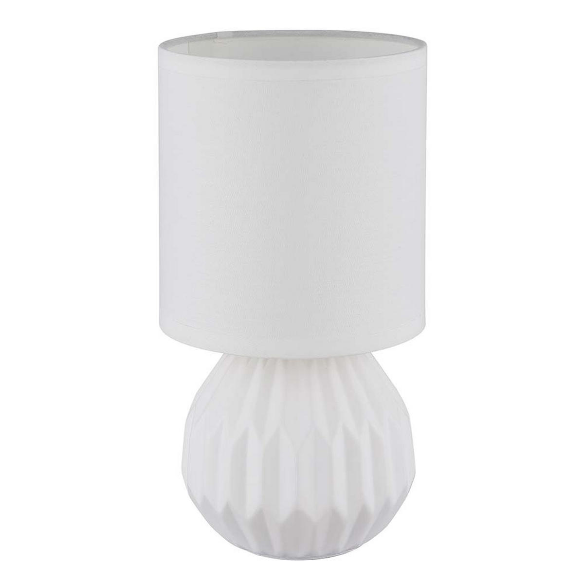 TISCHLEUCHTE Keramik Weiß 2er Set - Weiß, Textil (12/12/23cm) - Globo Lighting