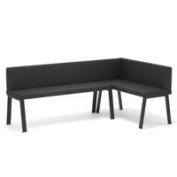 ECKBANK rechts MONO Y Kunstleder gesteppt, 142/196 cm Schwarz - Schwarz, Kunststoff/Textil (142/196cm) - Idohome