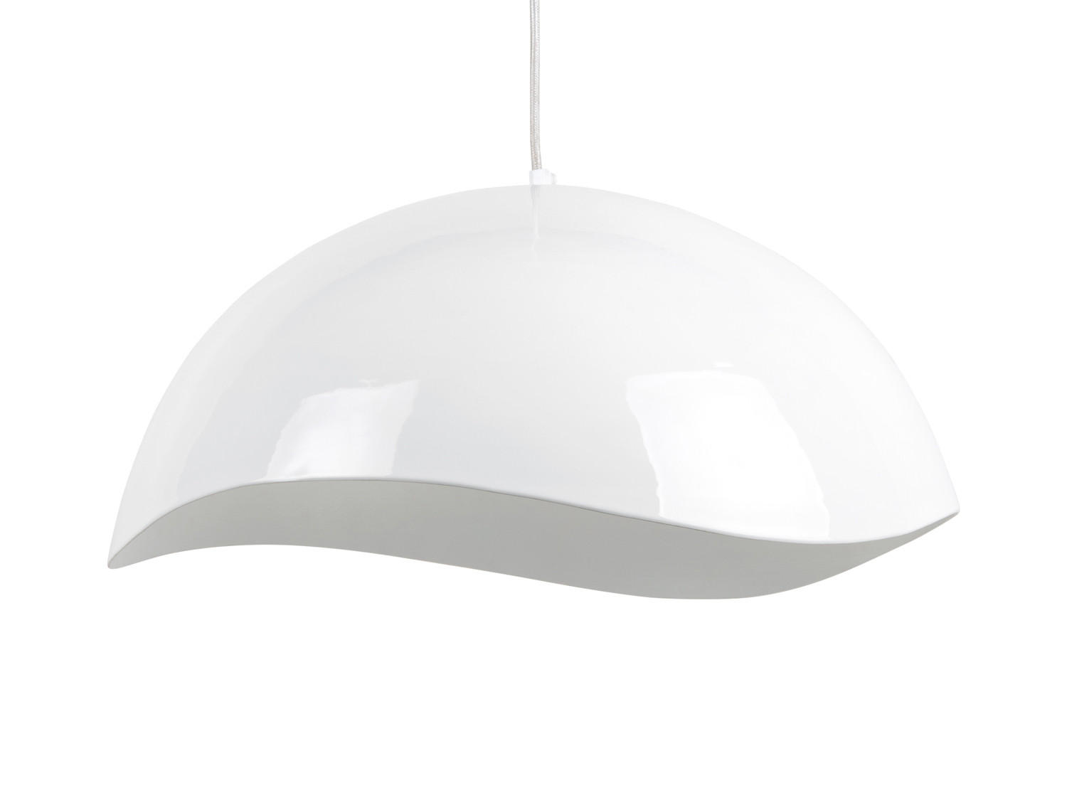 HÄNGELAMPE Waved Large - Weiß - 50/50/23 cm - Weiß, Metall (50/50/23cm) - Leitmotiv