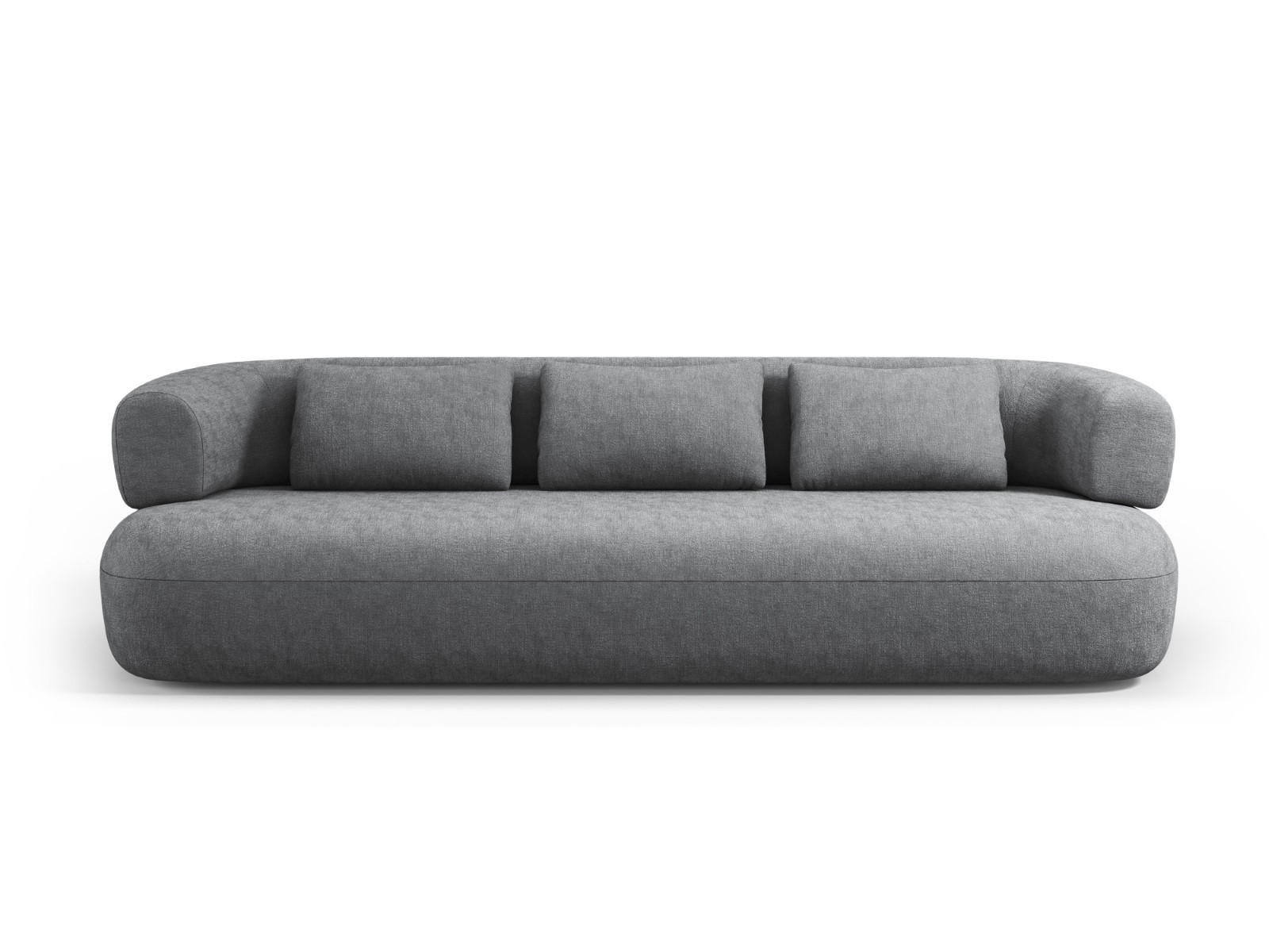 SOFA Jenny aus Chenille-Stoff dunkelgrau 4 Sitzplätze - Dunkelgrau, Textil (226/73/90cm) - Micadoni