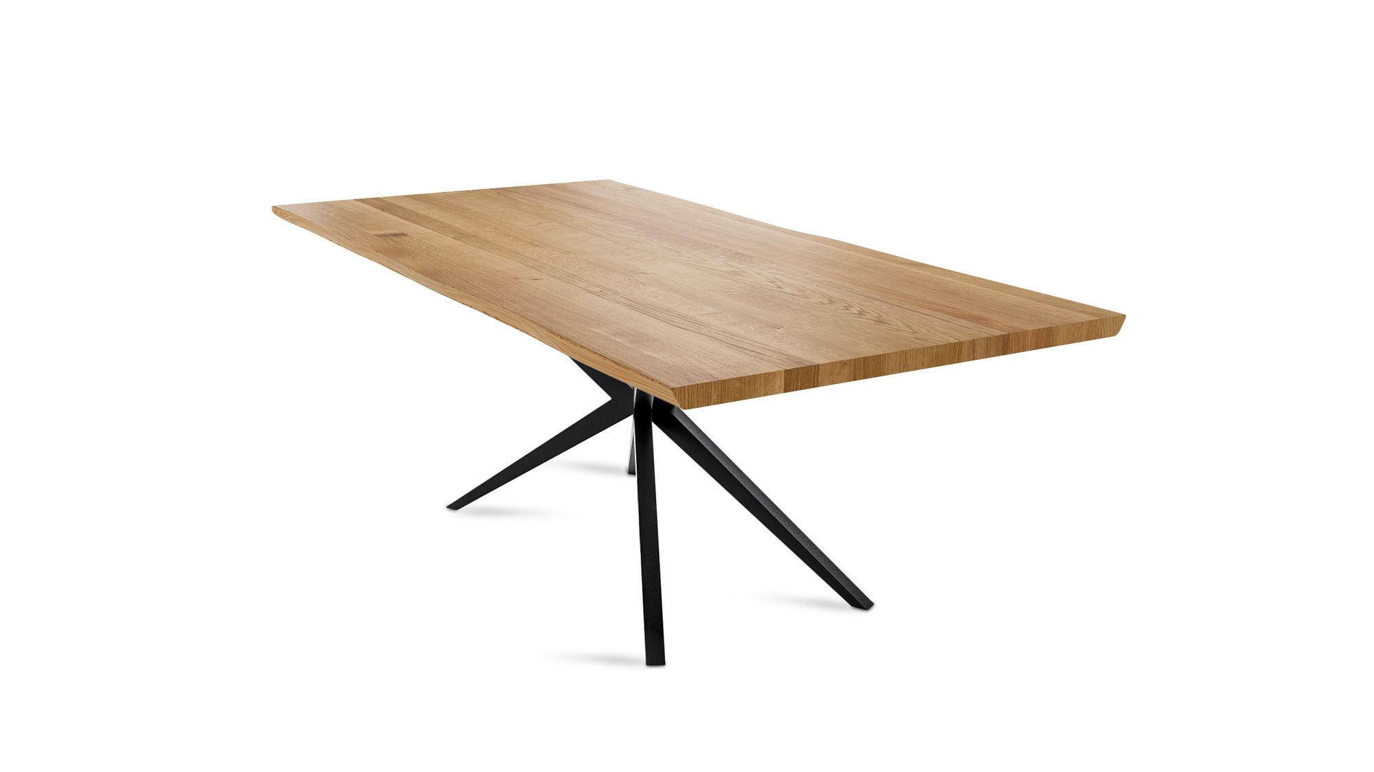 58aufmkessel Baumkantentisch Wildeiche 76x90x160 cm