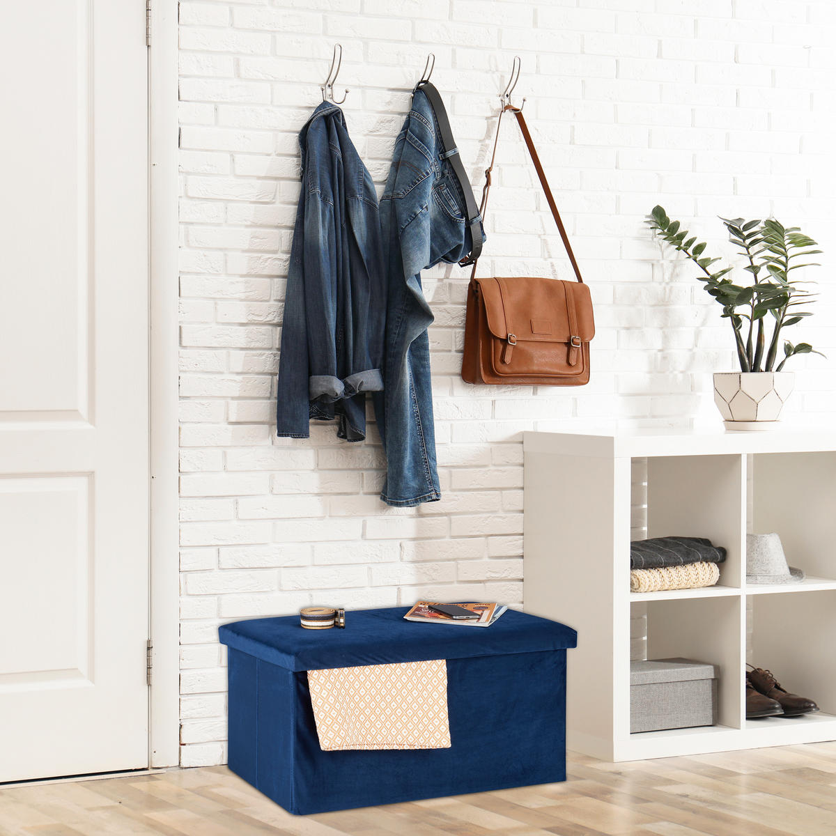 SITZBANK - Anthrazit, Holzwerkstoff/Textil (77/38/39cm) - Relaxdays
