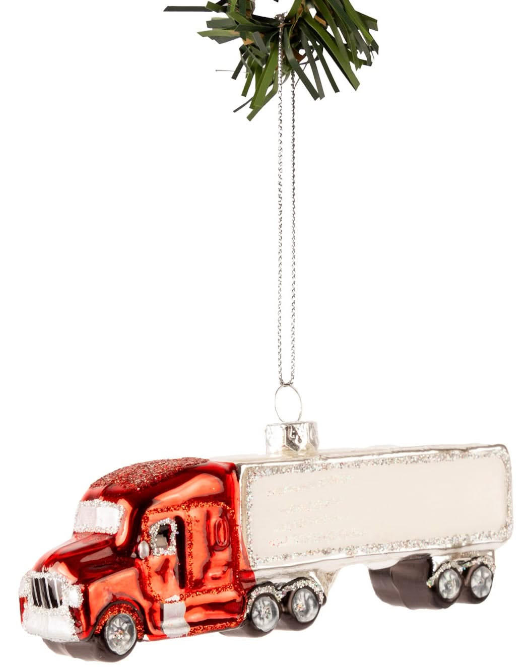 WEIHNACHTSKUGEL Truck 14 cm - Rot, Glas (3/6/1cm)