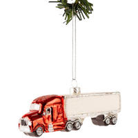 WEIHNACHTSKUGEL Truck 14 cm - Rot, Glas (3/6/1cm)