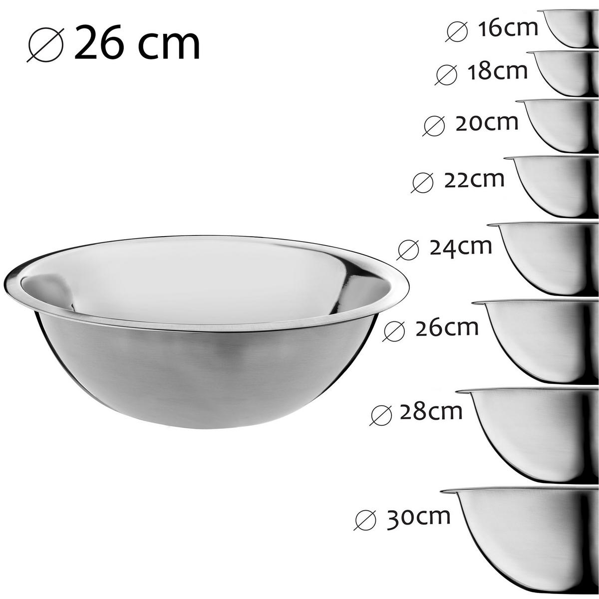 KÜCHENSCHÜSSEL aus Edelstahl, 26 cm - Silberfarben, Metall (26/9cm) - KADAX