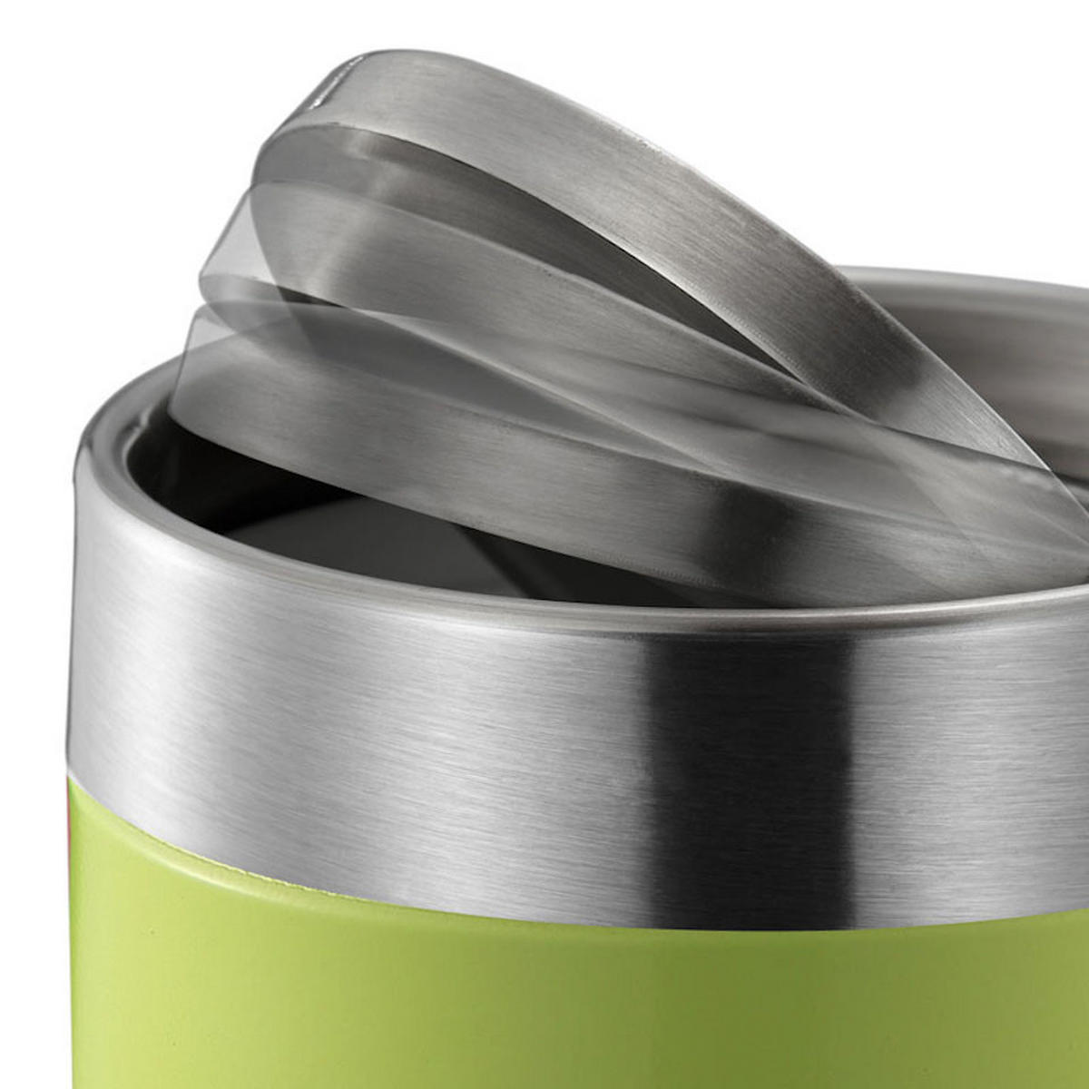 MÜLLEIMER 1,5 Liter 13,8x12 cm Edelstahl & Grün - Grün, Metall (12/13.8/12cm) - PROREGAL
