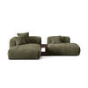 ECKSOFA modular links Martina aus Cord moosgrün 2 Sitzplätze - Salbeigrün, Textil (176/285cm) - Micadoni