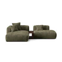 ECKSOFA modular links Martina aus Cord moosgrün 2 Sitzplätze - Salbeigrün, Textil (176/285cm) - Micadoni