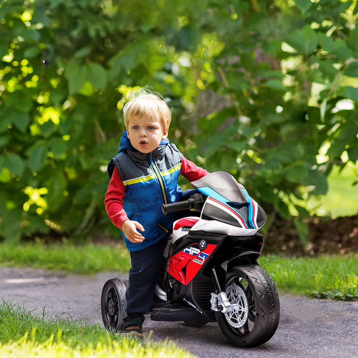 KINDER Elektro-Motorrad Kindermotorrad 6V Elektrofahrzeug Elektro-Dreirad Rot - Rot, Kunststoff (82.5/42/54cm) - HOMCOM