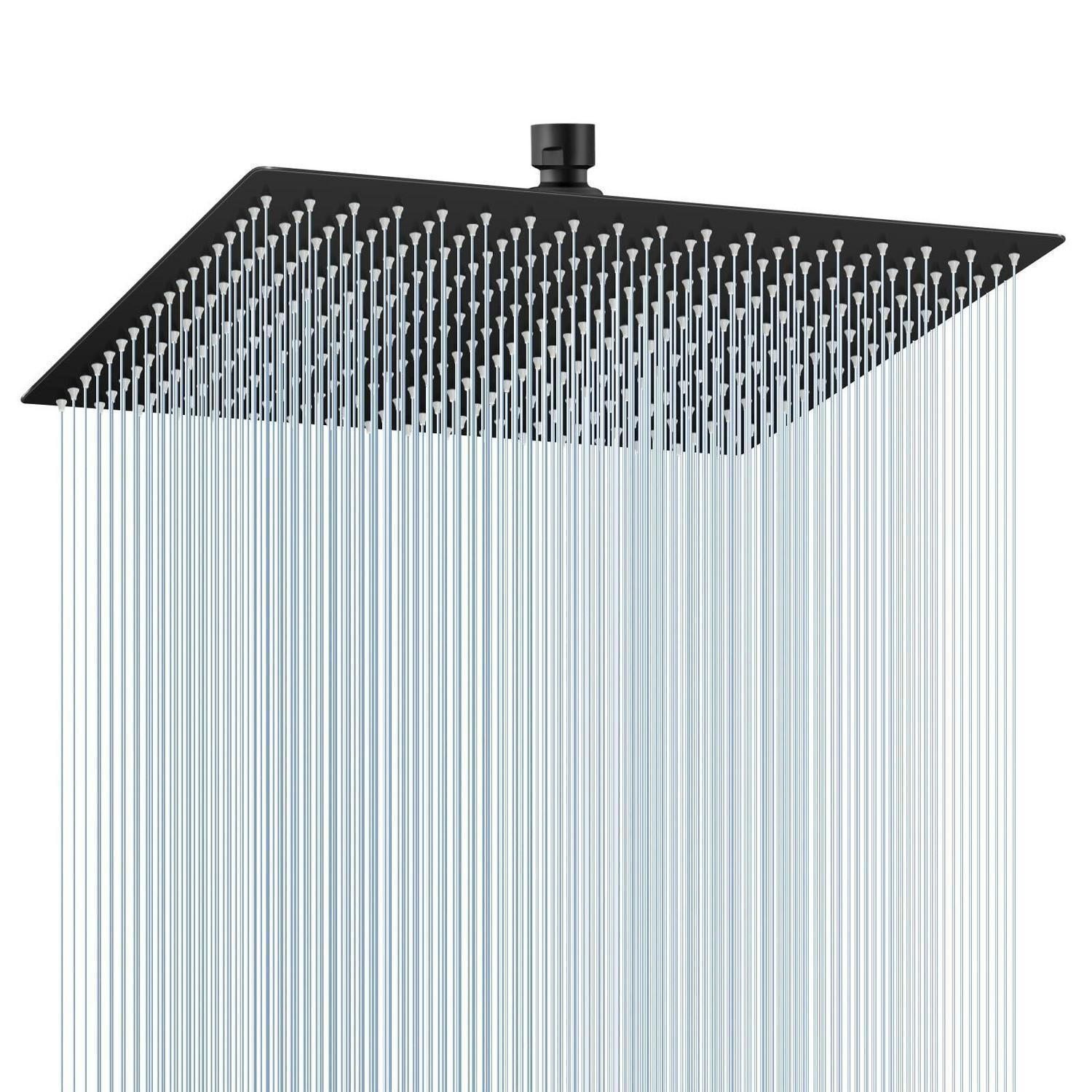REGENDUSCHE 40 cm Edelstahl Schwarz - Schwarz, Metall (40/12.7/40cm)