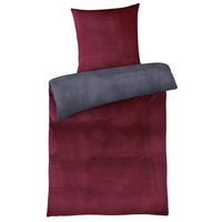 WINTER-BETTWÄSCHE 135x200 Cashmere-Touch Warmer Winter Bettbezug Kuschelig Anthrazit Bordeaux - Bordeaux/Dunkelgrau, Textil (135/200cm) - Carpe Sonno