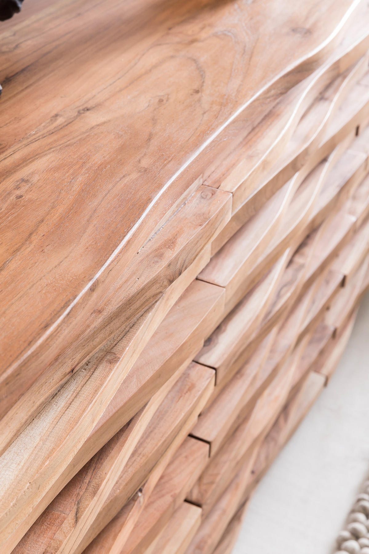 SIDEBOARD – Akazie Massivholz, 160x75x43 cm, mit Baumkante, Landhausstil - Braun, Akazienholz/Holz (160/75/43cm) - KADIMA DESIGN