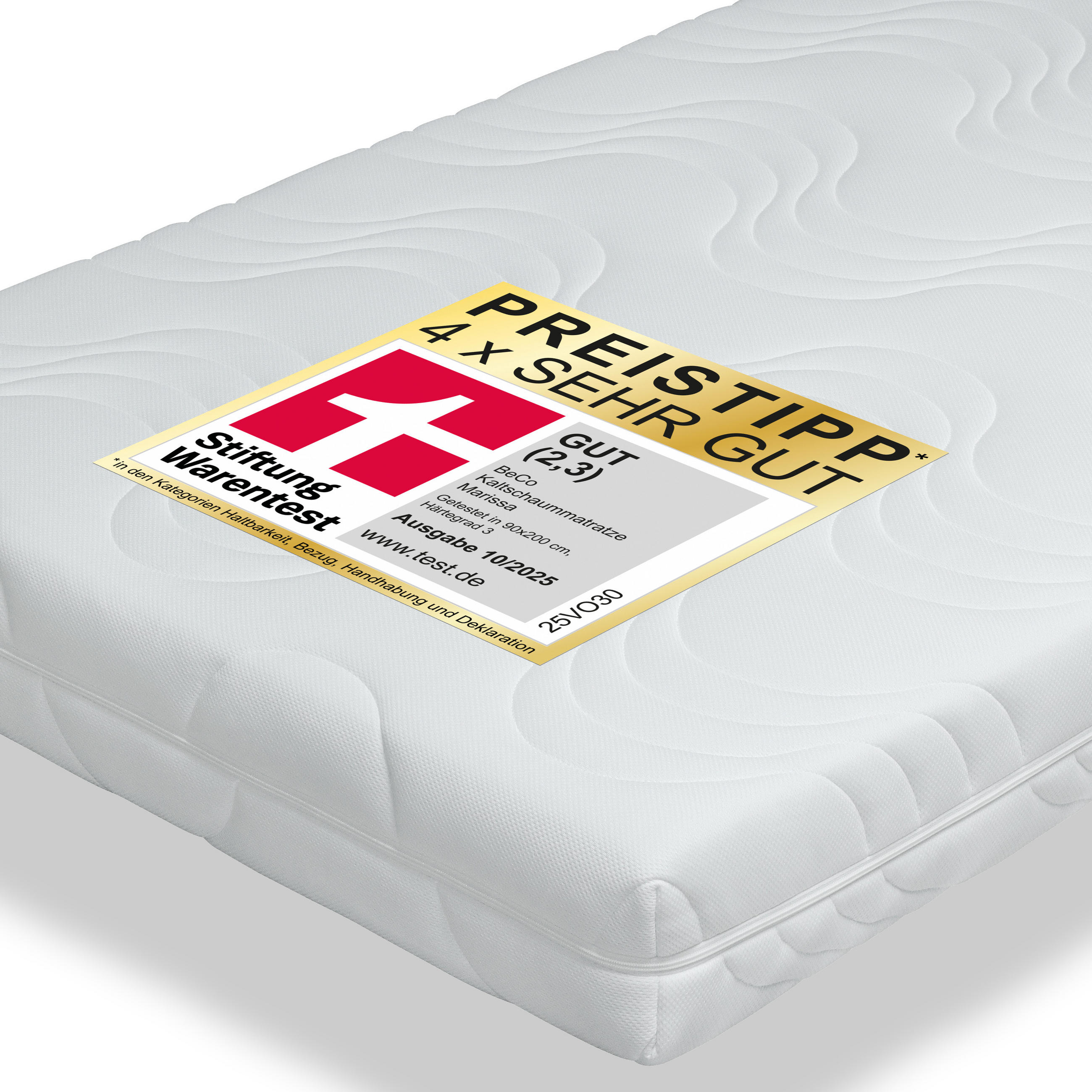 KALTSCHAUMMATRATZE 90x200 Härtegrad H3 Höhe 18cm -Punktelastischer 7-Zonen - Weiß, Textil (90/200cm) - Sleepneo