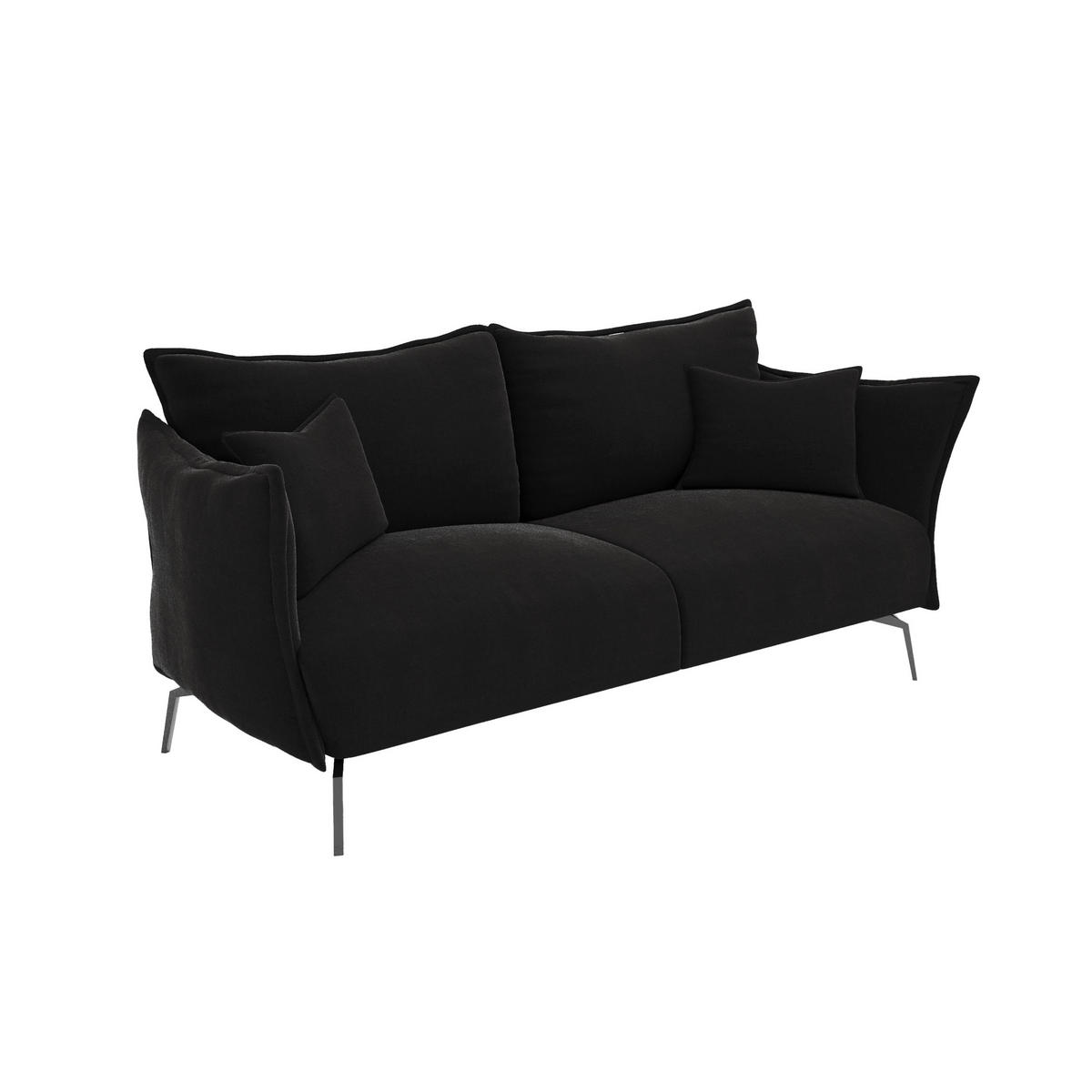 SCHLAFSOFA GERADE Samt Dunkles Anthrazit 180cm - Anthrazit, Textil (180/90/105cm) - Sia Home