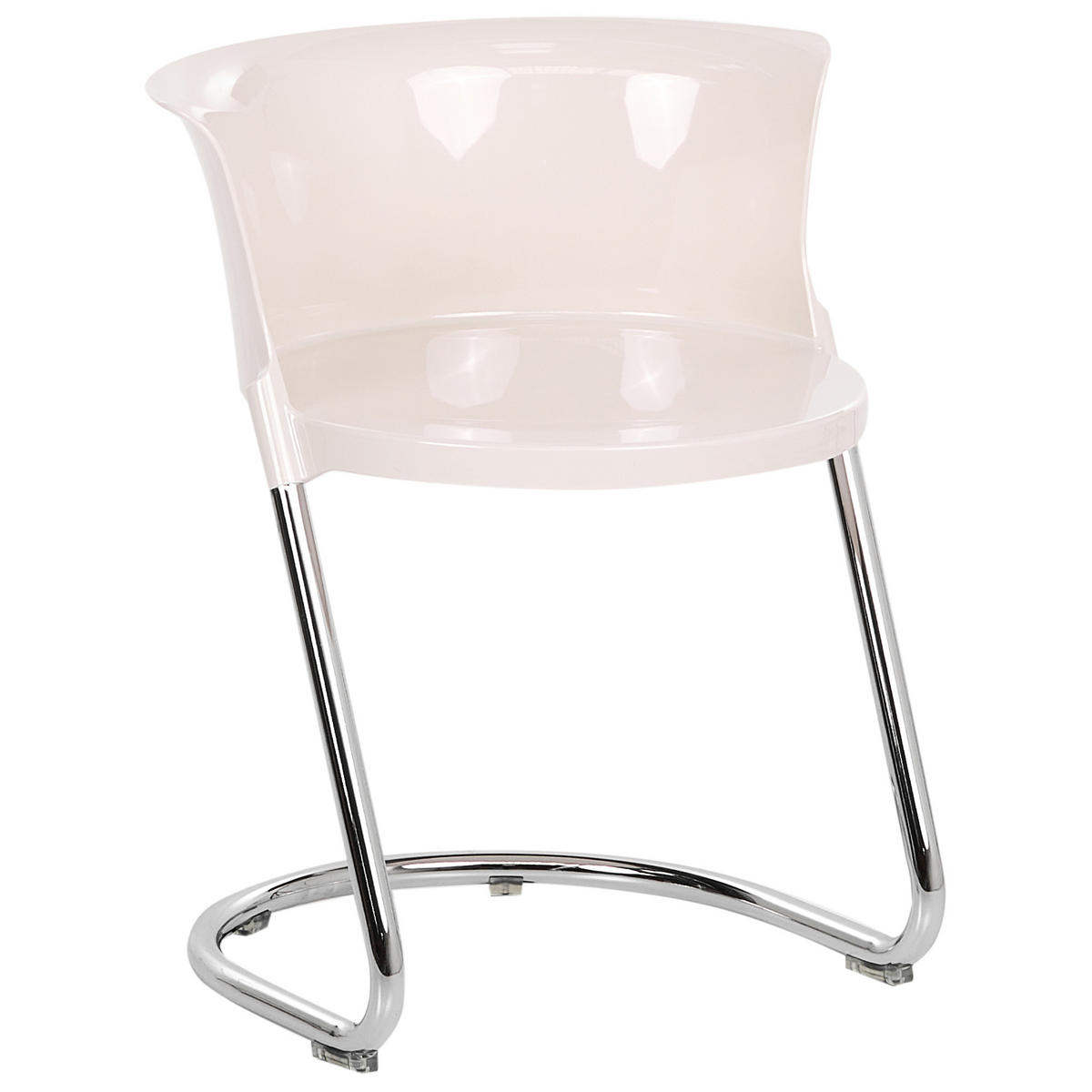 ESSZIMMERSTUHL 2er Set Cremeweiß Oshkosh - Silberfarben/Creme, Kunststoff (47/63/50cm) - Beliani