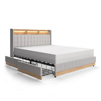 POLSTERBETT Nura Grau 160x200 cm mit 4 Schubladen - Grau, Holzwerkstoff - VitaliSpa