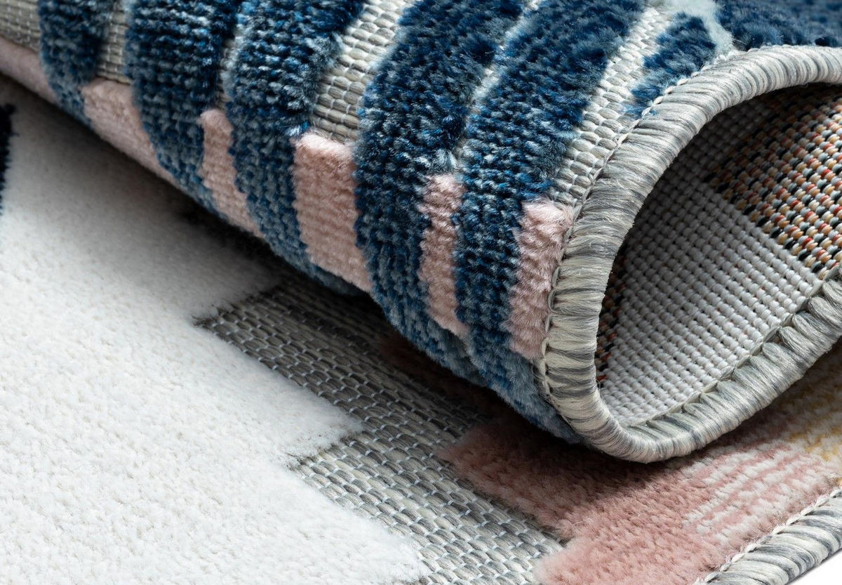 OUTDOORTEPPICH Aurora Altrosa,Dunkelblau,Currygelb 100/160 cm - Altrosa, Textil (100/160cm) - My-Rug