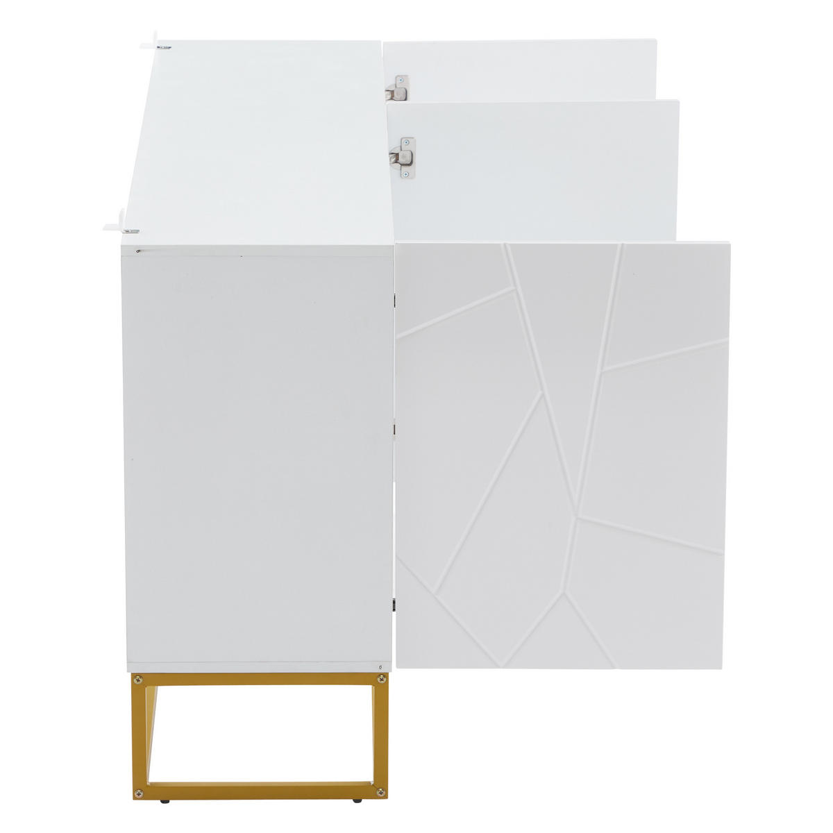 SIDEBOARD Hochglanz 4 Fächer 130cm Modern Stauraum Anrichte - Multicolor, Holzwerkstoff (35/76/130cm) - FLIEKS