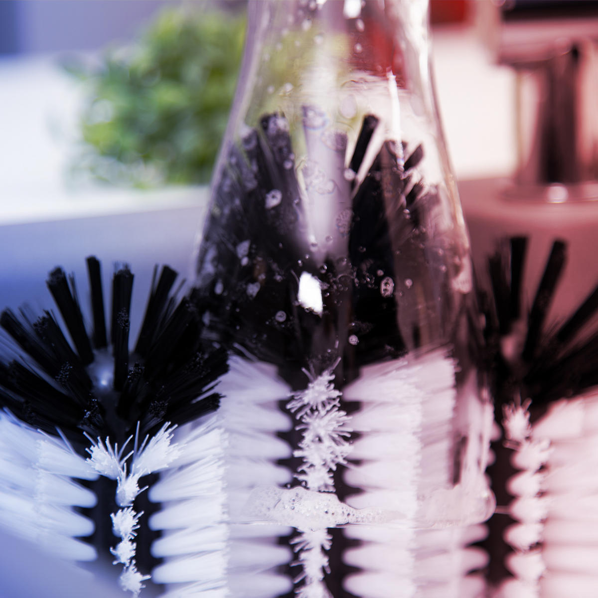 GLÄSERSPÜLBÜRSTE - Multicolor, Kunststoff (18.5/22/9.5cm) - Relaxdays