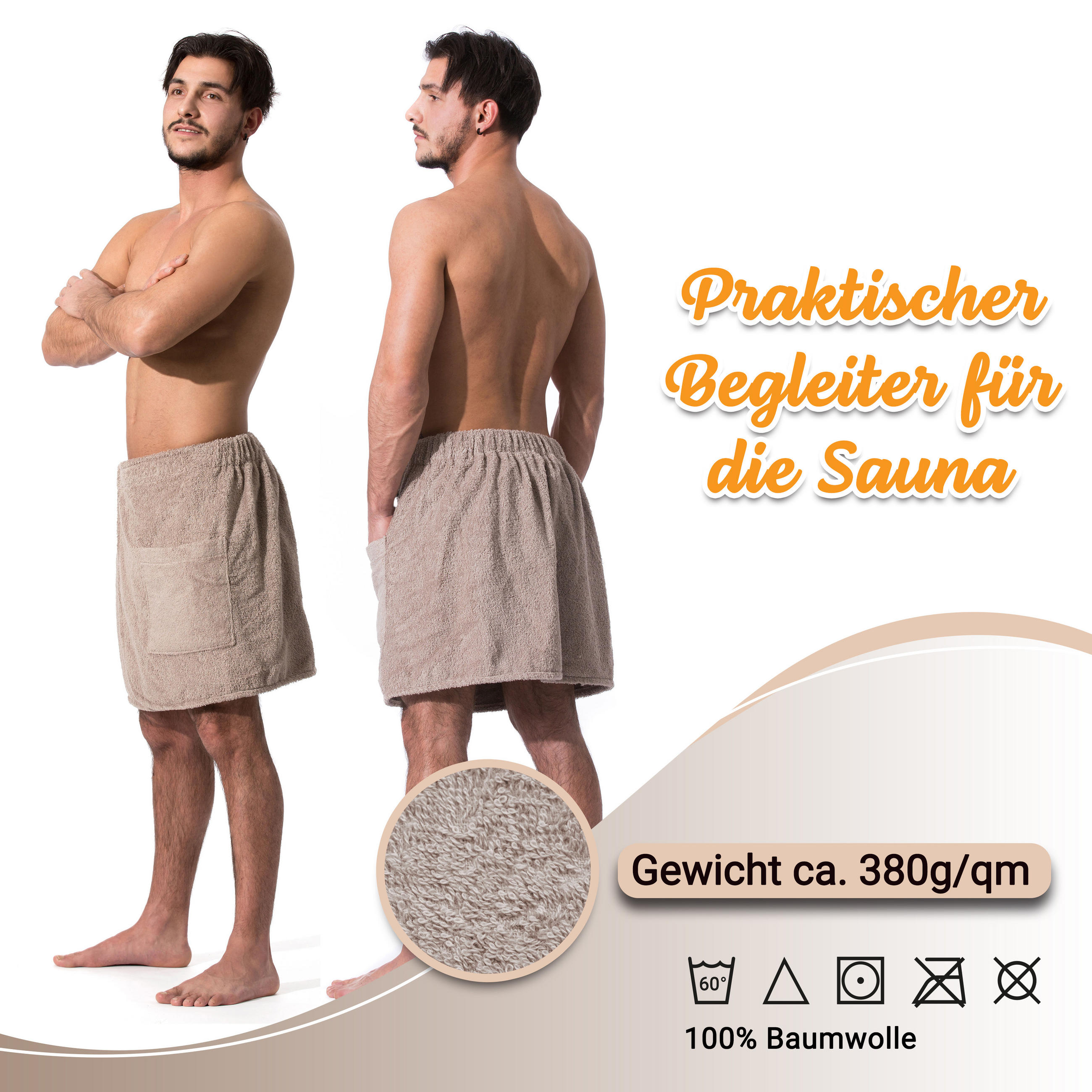 BADEMANTEL, L/XL, 100% Baumwolle, Braun - Fango, Textil (L/XLnull) - Zollner