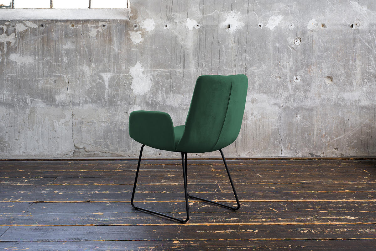 ESSZIMMERSTUHL NEW CHARME Smaragdgrün Velvet (1er-Set) - Smaragdgrün, Textil (59/87/66cm) - KAWOLA