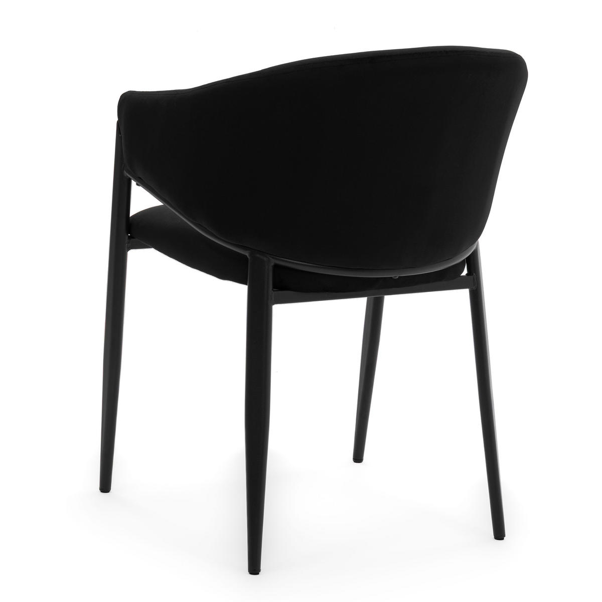 STUHL BUENO gespolsterter - schwarz - Glamour Velour Samt - Schwarz, Textil/Metall (57/81/59cm) - NEW HOME