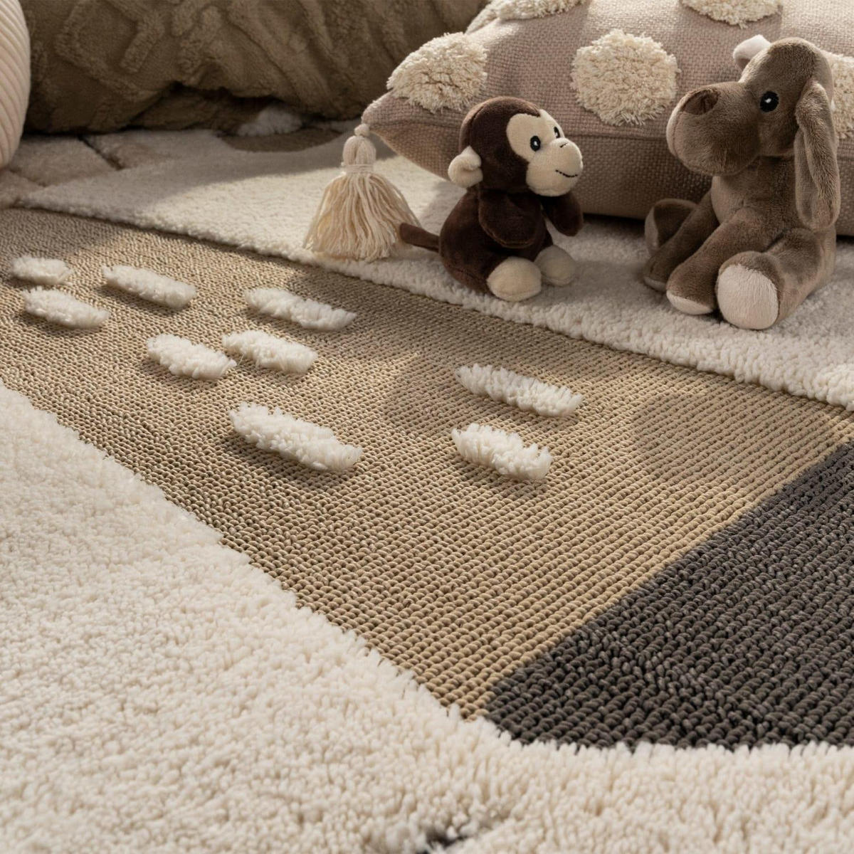 KINDERTEPPICH TOGO 379 CREME 120D - Creme, Kunststoff (120/120cm) - Paco Home