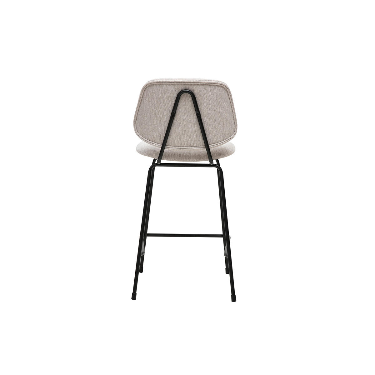 BARHOCKER aus Stoff in Samtoptik beige und Metall H66.5 cm BARNET (2er-Set) - Beige, Textil (52/94.5/46cm) - Miliboo