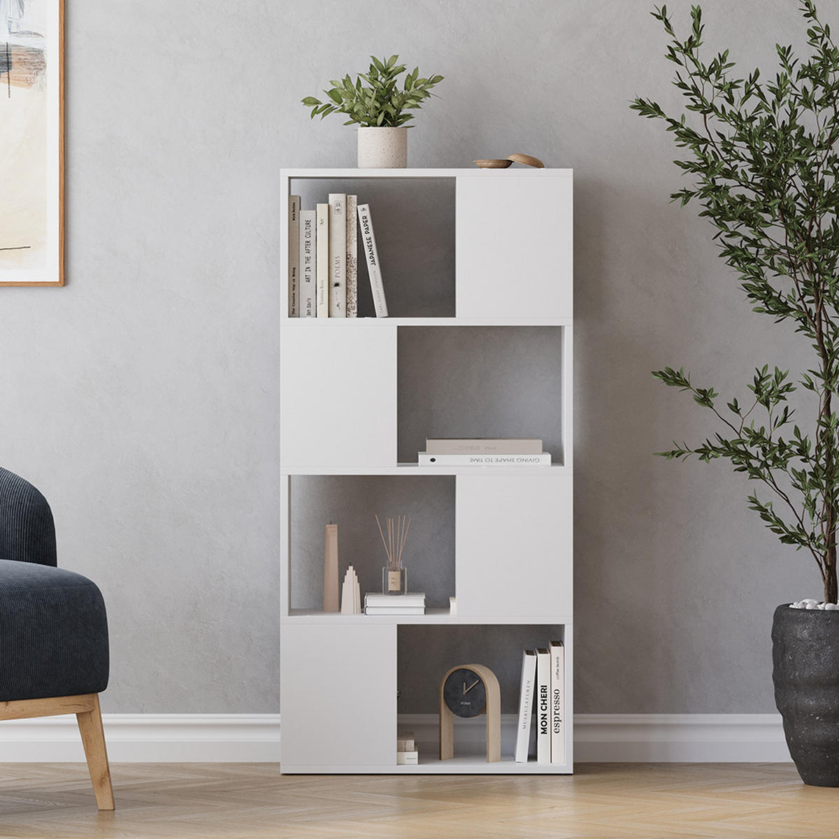 RAUMTEILER Eneos Weiß 60 x 124.5 cm - Weiß, Holzwerkstoff (60/124.5/24cm) - Vicco