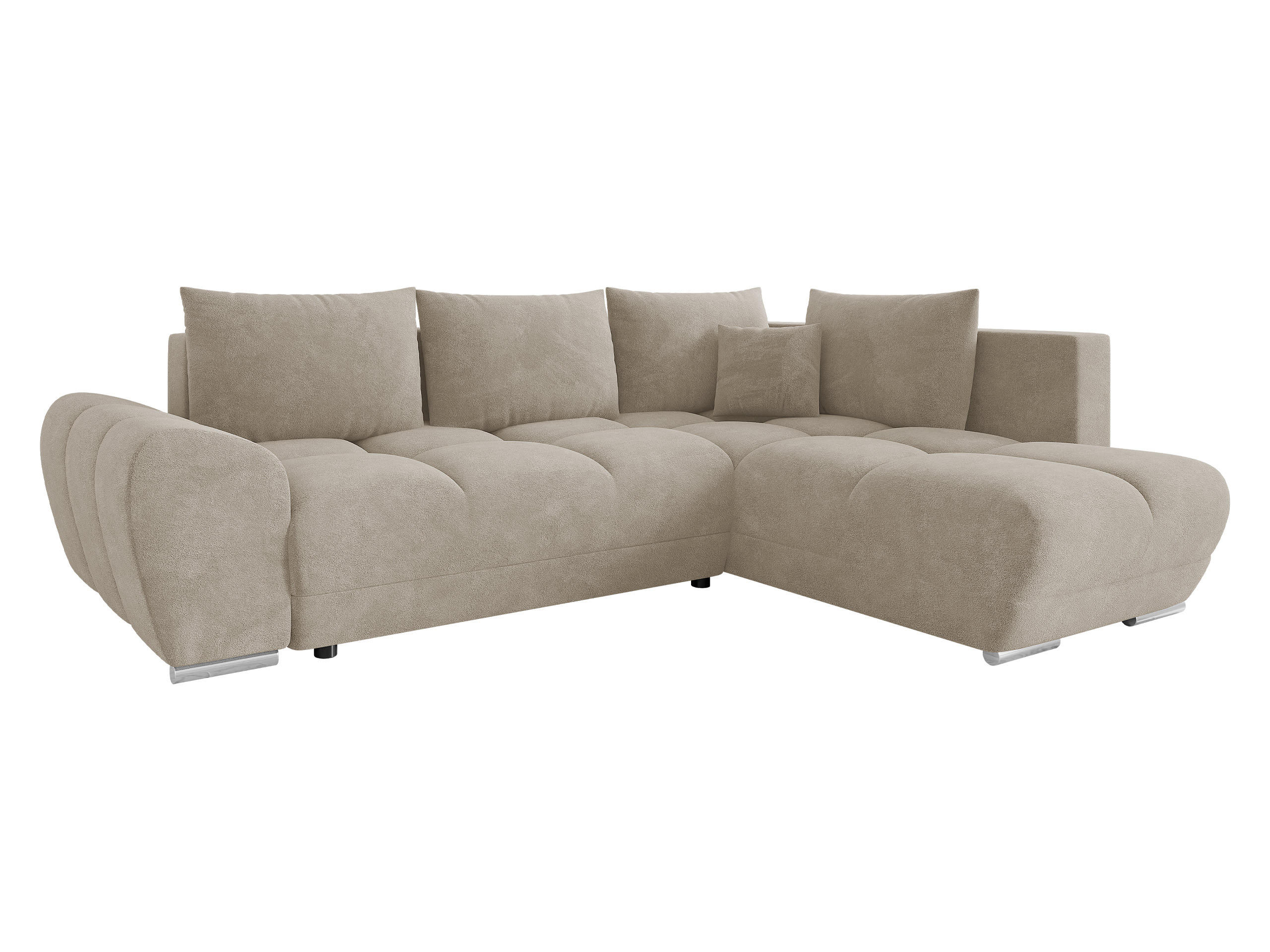 ECKSOFA Forest, Seite: Rechts - Beige/Schwarz, Holz/Kunststoff (290/183cm) - MIRJAN24