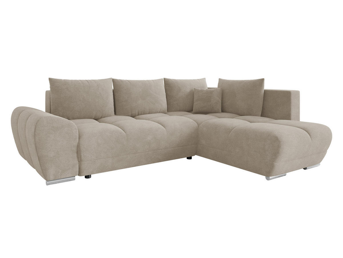 ECKSOFA Forest, Seite: Rechts - Beige/Schwarz, Holz/Kunststoff (290/183cm) - MIRJAN24