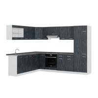 ECKKÜCHE R-Line Schwarz Beton/Weiß 227 x 287 cm AP Anthrazit - Schwarz/Weiß, Holzwerkstoff (287/81.6/60cm) - Vicco