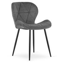 STUHL Grau 46x53 cm MANGO Samtbezug - Grau, Kunststoff (46/46/53cm)