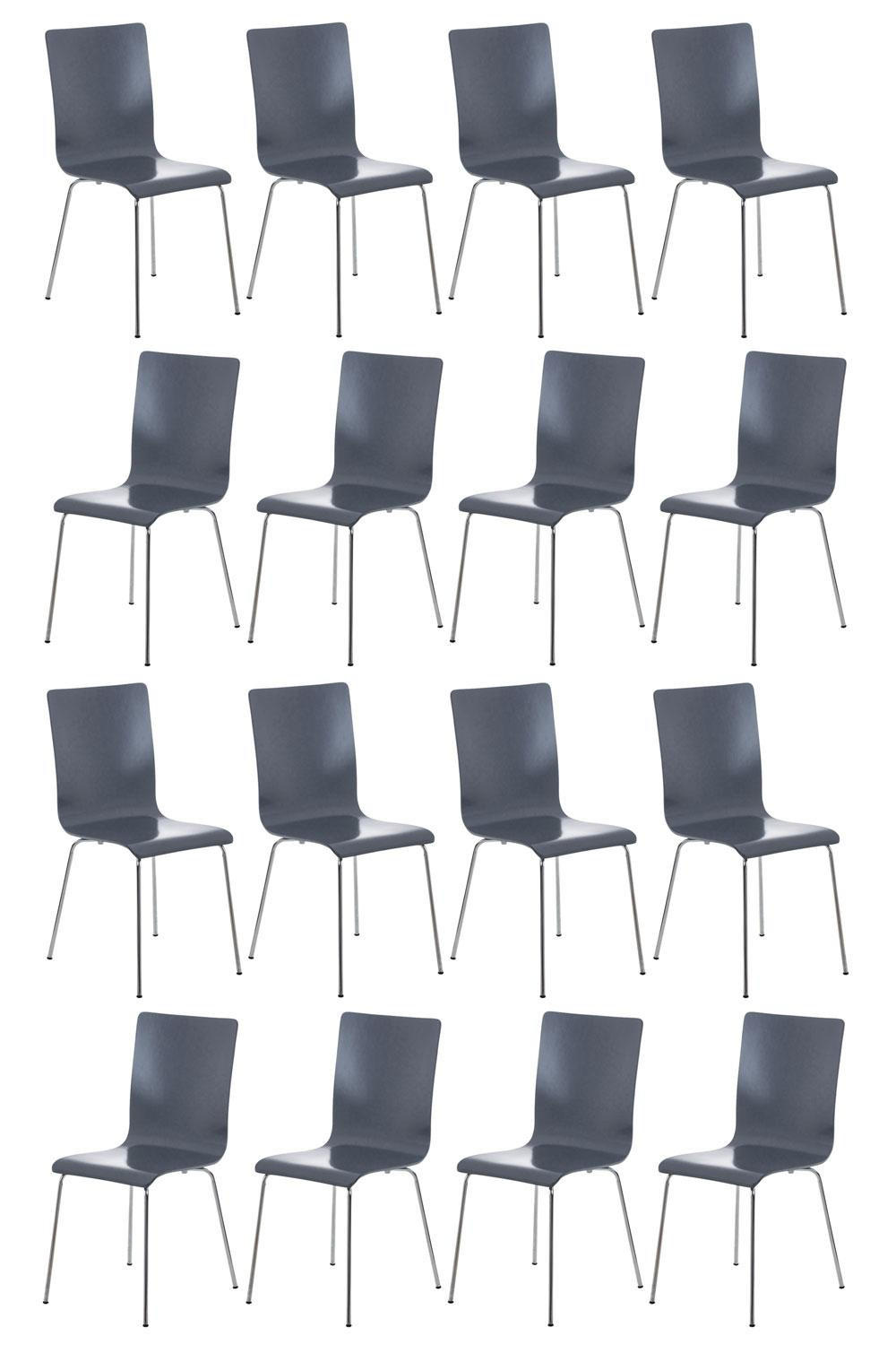 BESUCHERSTUHL 16 Holz Grau - Grau, Holz/Metall (43/87/47cm) - CLP