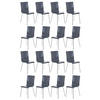 BESUCHERSTUHL 16er Set Holz grau - Grau, Holz/Metall (43/87/47cm) - CLP